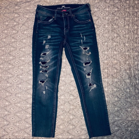 Mid Rise Ripped Jeans - Picture 1 of 3